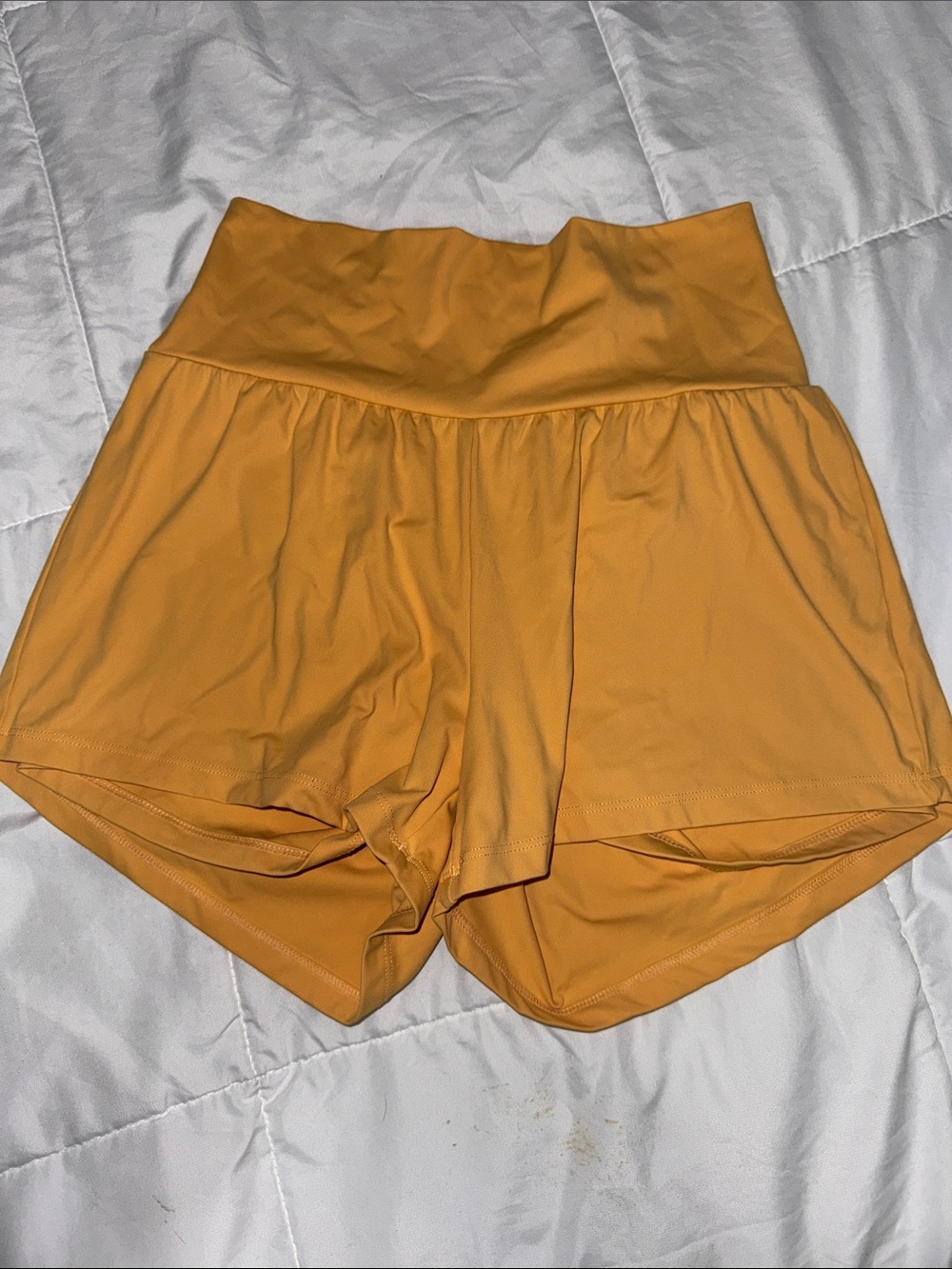 HALARA High-Waist Athletic Shorts in Mustard